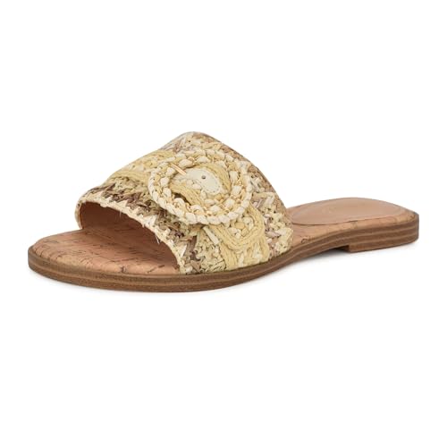 NINE WEST Poland, Sandalias Planas Mujer, Light Natural Cream Multi 110, 41 EU