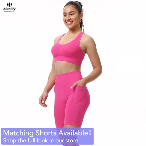 Image of High Support Sports Bras for Women,Criss Cross Strappy Back Seamless Padded | Removable Pads, A-DD Cup, Full Coverage, Seamless, Wireless, Scoop Neck, Cropped Bra, for Workout Yoga Gym Exercise Athletic