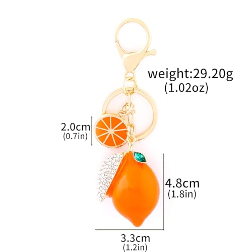 Image of Fruit Bag Charm Keychain - Gold Key Chain, Cute Purse Handbags Accessories - Beautiful Gift for Women