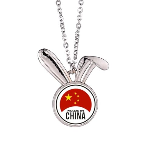 Collier pendentif lapin chinois rond au design ciselé haut de gamme