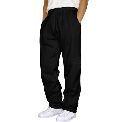 Baggy Sweatpants Men Athletic Workout Cargo Pants Casual Wide Leg Open Bottom Straight Leg Joggers with Pockets