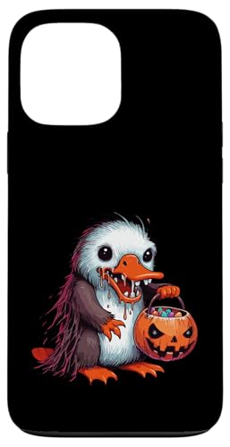 怖いハロウィーン カモノハシ ゴースト 不気味なキャンディバッグ スマホケース iPhone 13 Pro Max 用
