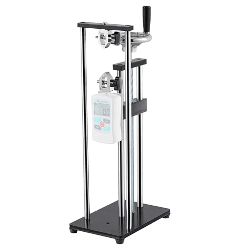 Mxmoonfree Force Gauge Stand Manual Force Test Stand Push Pull Gauge, Hand Wheel Operated, with 250mm/9.8’’ Stroke, 2 Pcs Testing Clamp, for Compression and Tension Testing (for ZMF Force Gauge)