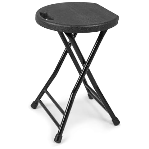 COOZMENT Folding Stool with Handle, Folding Chair,Folding Bar Stool with Non-Slip Feet,600 lbs Capacity,Indoor and Outdoor Foldable Stool for Adults(13"×11.5"×18") Cover