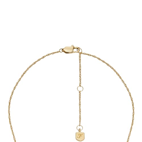 Image of Fossil Women's Gold-Tone Stainless Steel Pendant Chain Necklace for Women