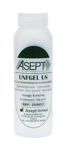 Gel echographie - Gel à ultrasons - Doppler Foetal - Flacon de 250 mL - Transparent - Asept In Med