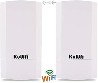 KuWFi 2-Pack 300Mbps Wireless Outdoor CPE Kit Point-to-Point Wireless Access Point 2.4G WiFi