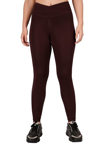 Image of Imperative Regular High Waist Stretchable Gym Tights Leggings with Crossover Belt for Women & Girls | Gym Wear /Active Wear Tights Yoga Pants.