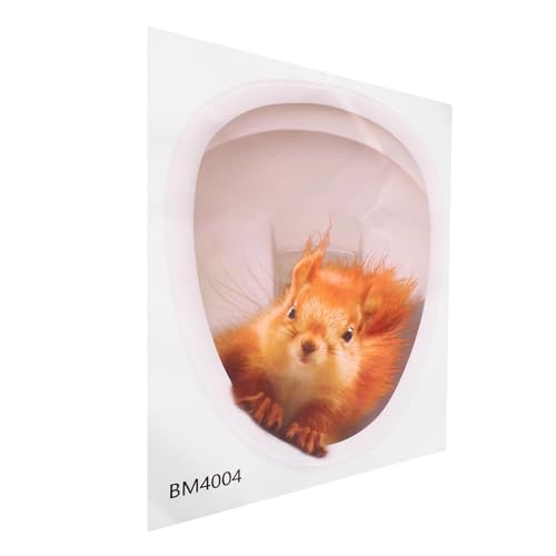 ROMISBABA Adhesivo Ardilla para Tapa de Inodoro Pegatina para Baño Decoración Autoadhesiva para Pared y Wc Fácil Aplicación y Diseño Divertido