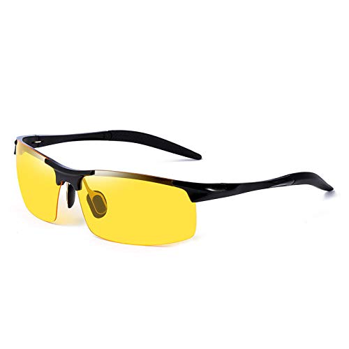 Gifftiy Nachtfahrbrille Nachtfahrbrille Auto Polarisierte Nachtsichtbrille Für Fahrer, Nachtsichtbrille, Aluminium-Magnesium-Halbrahmen-Fahrbrille-1 Cover