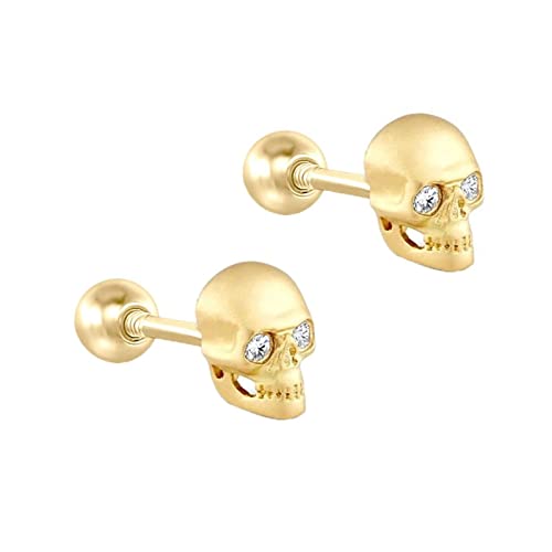 Beydodo Ohrringe Silber 925, Ohrstecker Damen Totenkopf mit Zirkonia Gold Ohrringe Nickelfrei Modeschmuck Cover