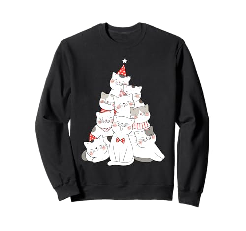 Cool Funny Christmas Cats Tree, Xmas New Year Present Fun �g���[�i�[
