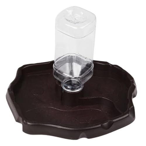 HOMOBABE 爬虫類用耐久フードディッシュ 自動給水器 安定設置可能なトカゲ 亀用ウォーターフィーダー プラスチック製掃除簡単ペット給餌皿