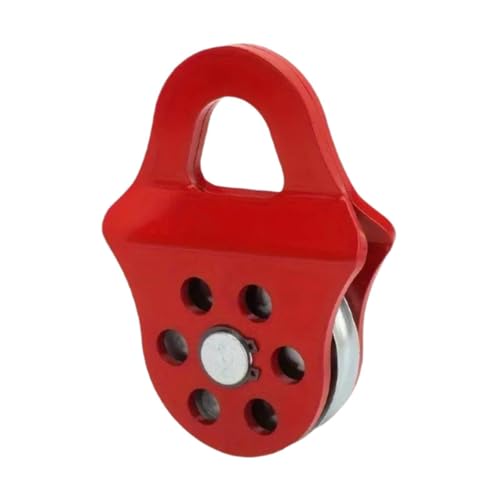 Polea de cabrestante de bloque de bloqueo de 6 toneladas, accesorio industrial para cable sintético/acero, polea roja para aparejos y elevación
