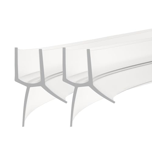 Lot de 2 joints de douche 200 cm pour porte en verre, joint de rechange en PVC pour douche, joint de douche imperméable ou joint de cabine de douche (transparent, 200 cm x (6-8 mm)