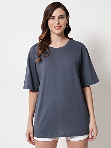 Image of FUNDAY FASHION Women Cotton Half Sleeve Printed Oversized Relaxed Fit T-Shirts /Girls (Pack Of 2)