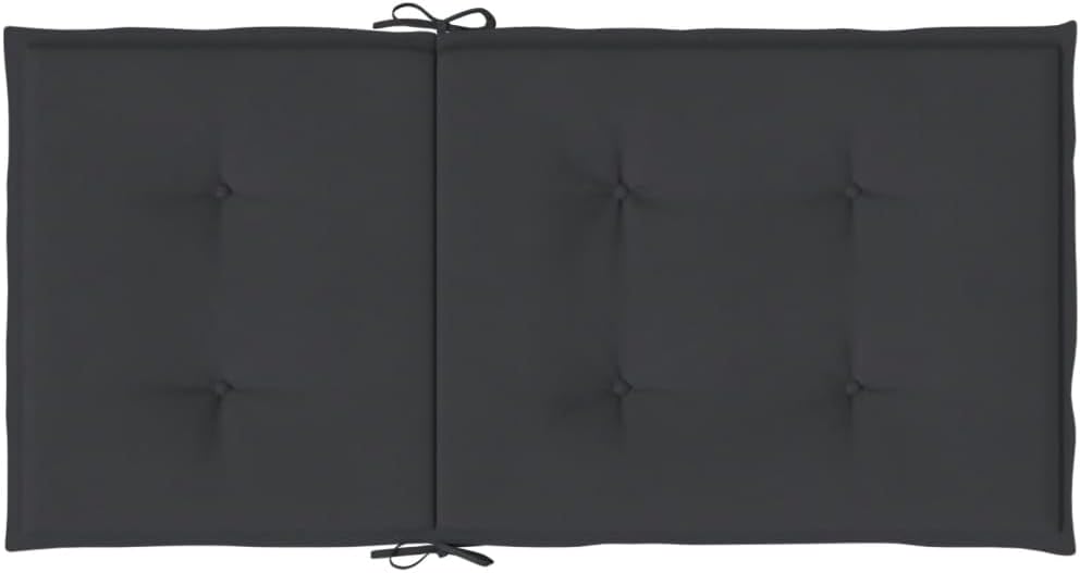 Lowback Chair Cushion Set of 2 Black Oxford Fabric, 19.7 x 39.4 Inch Lowback Chair Cushions with Removable Cover for Patio and Garden