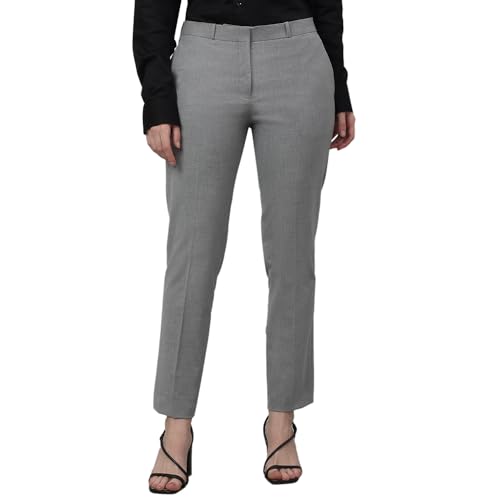 Image of Cantabil Solid Non Pleated Regular Fit Mid Rise Formal Trouser for Women | Formal Pants for Women | Formal Wear Regular Fit Trouser for Women (P LTRF00005)