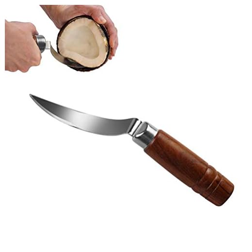 Rapoyo Kokosnöt öppnare kniv skalöppnare rostfritt stål kokoskniv frukt grönsaker kött utdragare kök verktyg tillbehör