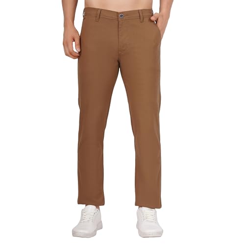 Image of Men's Regular Fit Linen Trousers | Slim Fit Lightweight Casual Pants | Stylish Dress Pants for Office or Travel | Premium Luxury Linen Trouser Pant with Breathable Comfort