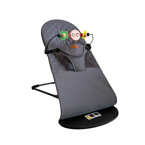 Sweden Baby Premium Cotton Üç Kademeli Oyuncaklı Sallanan Ana Kucağı – Katlanır ve Taşıma Çantalı (Gri)