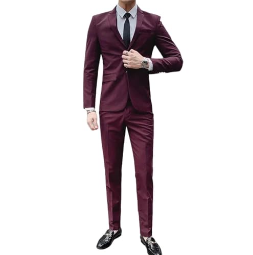 Men's Three-Piece Suit Set Work Wedding Casual Business Solid Color Slim Fit Fashionable Versatile Outfit
