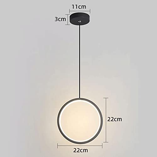 Lampe suspendue à anneau en métal ultra-mince avec diffuseur silicone