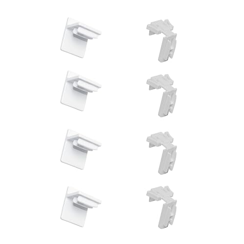 GARDINIA Set Plissee-Klebeträger und -Falzklemmträger Concept, Kompatibel mit Concept Plissees und Wabenplissees, Kunststoff, Weiß