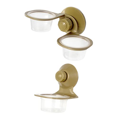 Abaodam 2PCS Lizard Food Bowl Safe and Environmental Reptile Feeder with Suction Design for Reptiles Easy to Install and Remove