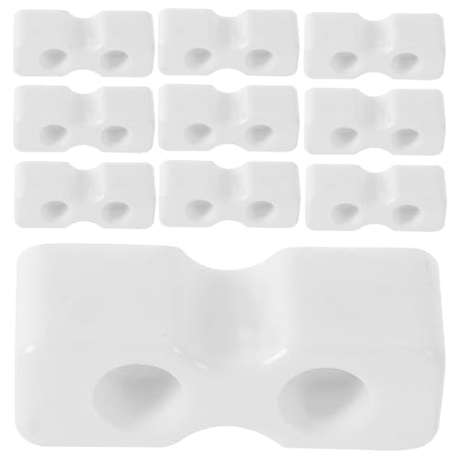 Warmhm Conector de Unión para Cuna de Plástico Blanco, Soporte de Montaje Resistente Doble Orificio, Paquete de 10 Piezas para Partes del Marco de Cama Infantil