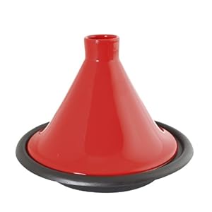 Tradifonte 509833 Tajine, Stahlguss, Deckel Steingut, Rot – 31 cm
