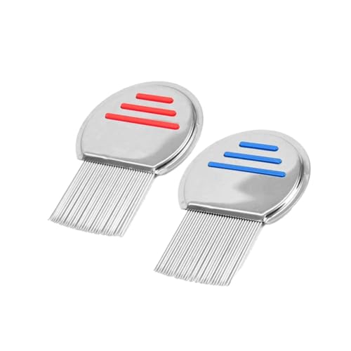 Changyeah 2 Peine para Piojos, Liendrera profesional para eliminar piojos y liendres, Peine especial para eliminar piojos,Fácil Uso Peine de metal con puntas redondas para evitar daños y tirones