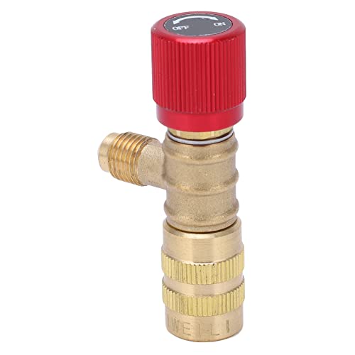 Brass Refrigerant Charging Valve for R22 R410 R134A R404 1/4in Male 5/16in Female - Durable and NonSlip - Wide Application Easy Operation for HVAC Systems