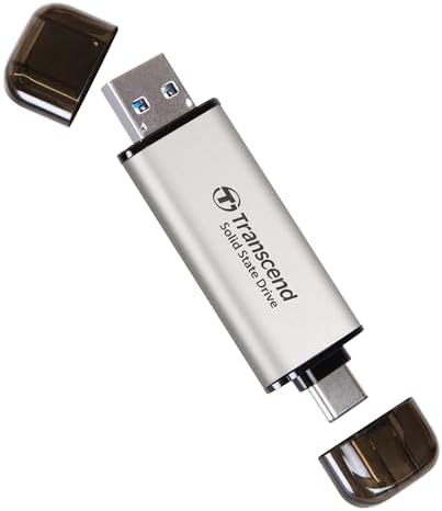 Transcend 2TB ESD310 Dual Portable SSD 1050MB/s USB-A+C, Thumb Drive