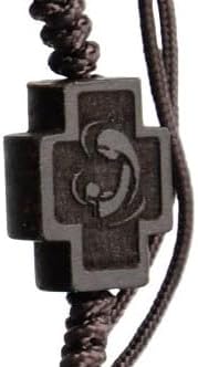 Sine Cera Jujube Wood 13mm Adjustable Rosary Bracelet, Large, Brown - Image 4