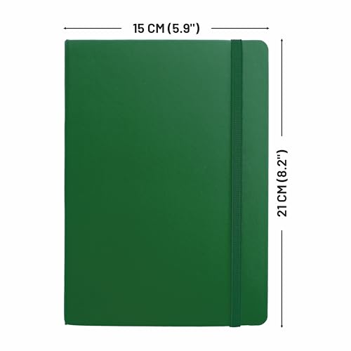 Image of Anupam Fluct A5 Ruled Journal + Snapy 0.5mm Gel Pen Combo | 160 Pages | 80 GSM Acid-Free Paper | Lay-Flat Hardcover | Waterproof Quick-Dry Ink | Writing Kit for Office & Daily Journaling (Green)