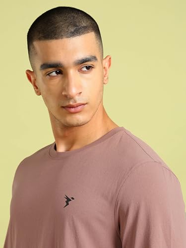 Image of TECHNOSPORT Men's Slim Fit Full Sleeve Crew Neck T-Shirt, COTFLEX Quick Dry Moisture Wicking Stretchable Sports Gym and Casual Wear