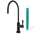 Metpure Non-airgap NSF Certified RO Faucet Reverse Osmosis Drinking Water Filtration System Water Dispenser Spout (Matte Black). Large Euro Style with Faucet Wrench.