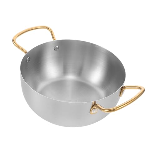 MUCKLILY Stainless Steel Ramen Pot Double Handles Pot for Fast Heating Noodles for Home Kitchen Induction Compatible Versatile Soup and Pasta Cooker