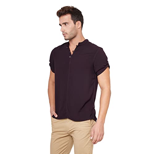 Image of Identiti Short Sleeves Solid Slim Fit 100% Viscose Casual Shirt /Kurta for Men