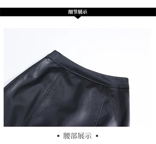 Women Long Leather Trumpet Skirt Office Elegant High Waist Mi Length Bodycon Skirts2