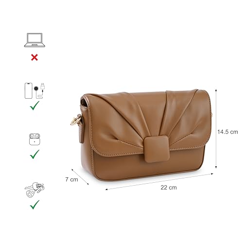 Image of Fastrack Puff Sling with Detachable Pouch | Faux-Leather Women's Handbags | Sling for Casual Carry