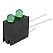 100Pcs LED Holder, 3mm Light Holder Dual Hole LED Diode Lamp with Base Industrial Indicator Accessories(Green Light)