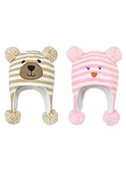 O2pcs Bear Beige & Cat Pink