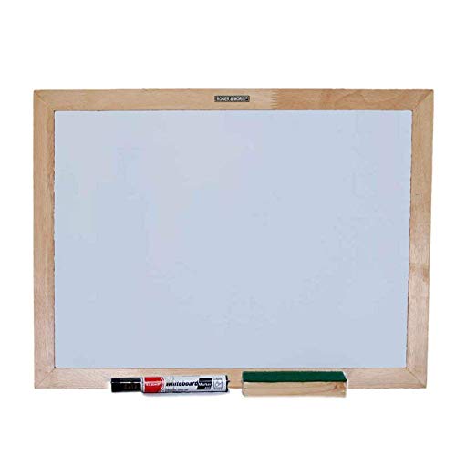 Roger & Moris Non Magnetic Rubber Wooden Framed White Board with Combo of Duster, Marker for Home, Office and School (3 feet x 4 feet)-image-16