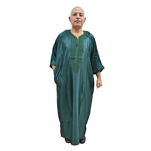 Chilaba marroquí cómoda para relajarse en casa con vestido de algodón de tacto agradable