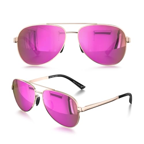 Image of LUENX Aviator Sunglasses for Women Men Polarized Lens Trendy Sun Glasses - UV 400 Protection 60MM with Accessories Driving