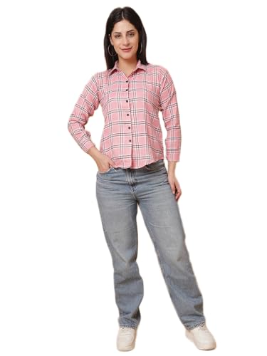 Image of Checked Spread Collar Casual Shirt for Women