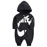 [ナイキ] ベビー カバーオール ロンパース BABY FRENCH TERRY COVERALL (ブラック, 80-86cm)