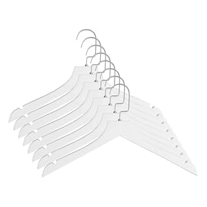 Txleapey Weiße Anzugbügel 8 Stück Massivholz